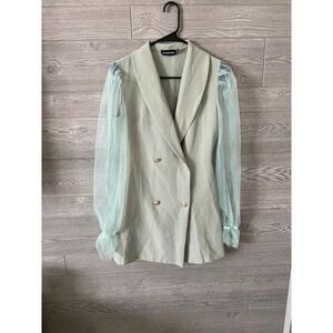 Pretty‎ little thing blazer blue/green size 4 like a small